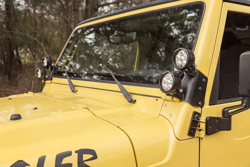Rugged Ridge 97-06 Jeep Wrangler TJ/LJ 3.5in Round Dual A-Pillar LED Kit thumbnail 2
