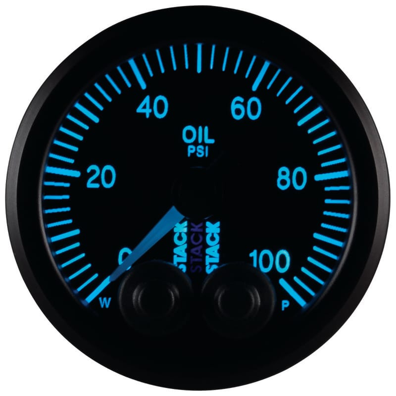Autometer Stack Instruments Pro Control 52mm 0-100 PSI Oil Pressure Gauge - Black (1/8in NPTF Male) thumbnail 4