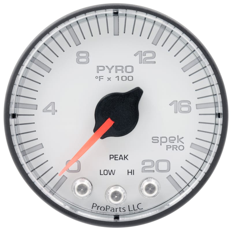 Autometer Spek-Pro Gauge Pyro. (Egt) 2 1/16in 2000f Stepper Motor W/Peak & Warn Wht/Blk - P310128 thumbnail 2
