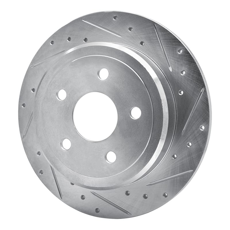 R1 05-10 Jeep Commander Rear Right Drilled & Slotted Silver Brake Rotor thumbnail 2