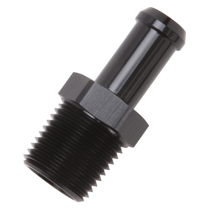 Edelbrock Hose End Straight 1/2In NPT to 1/2In Barb Black Anodize thumbnail 2