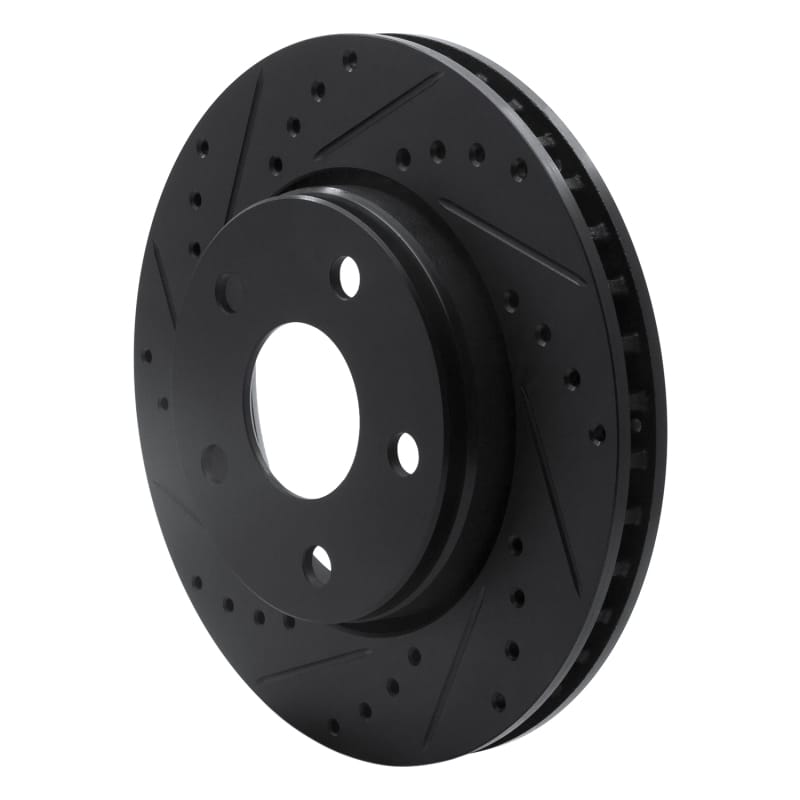 R1 07-18 Jeep Wrangler Front Left Drilled & Slotted Black Brake Rotor thumbnail 2