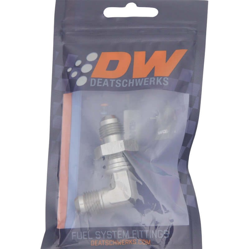 DeatschWerks 6AN Male Flare To 6AN Male Flare Bulkhead Adapter 90-Degree (Incl. Nut) thumbnail 2