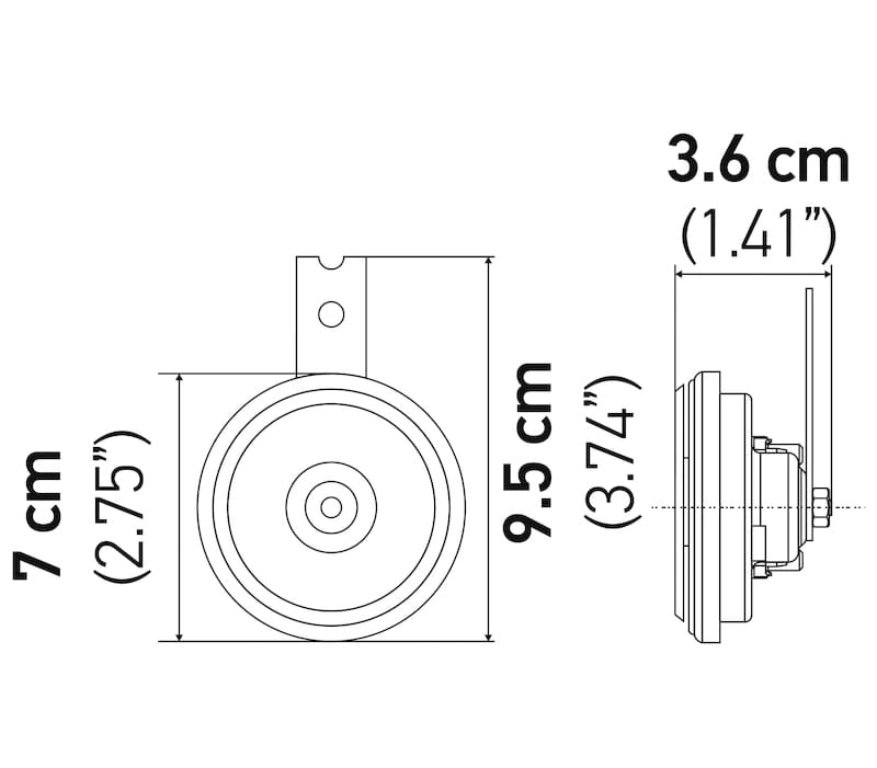 Hella Horn Bl Blk Disc Ht Mcycle 12V Univ thumbnail 3