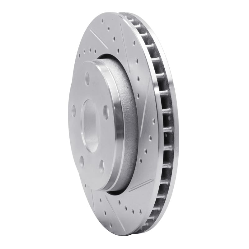 R1 07-18 Jeep Wrangler Front Right Drilled & Slotted Silver Brake Rotor thumbnail 2