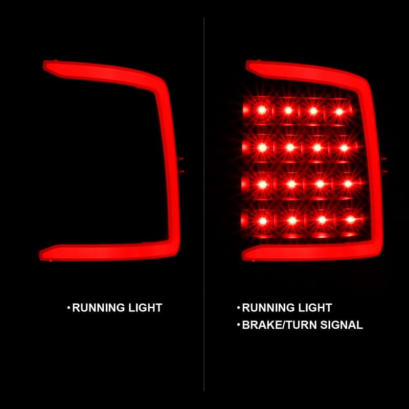 ANZO 2009-2018 Dodge Ram 1500 LED Taillight Plank Style Black w/Smoke Lens thumbnail 3