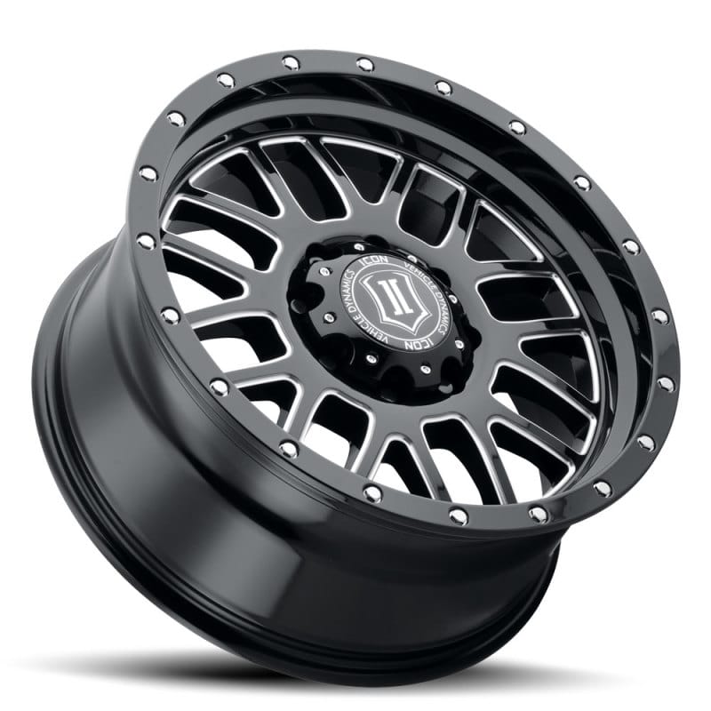 ICON Alpha 20x9 8x6.5in 19mm Offset 5.75in BS Gloss Black Milled Spokes Wheel thumbnail 3