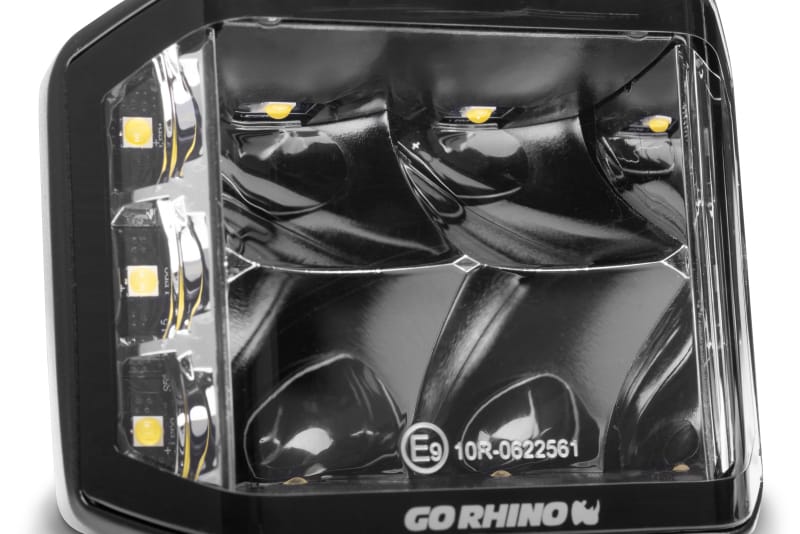 Go Rhino Xplor Blackout Series Cube LED Sideline Spot Light Kit (Surface Mount) 4x3 - Blk (Pair) thumbnail 5