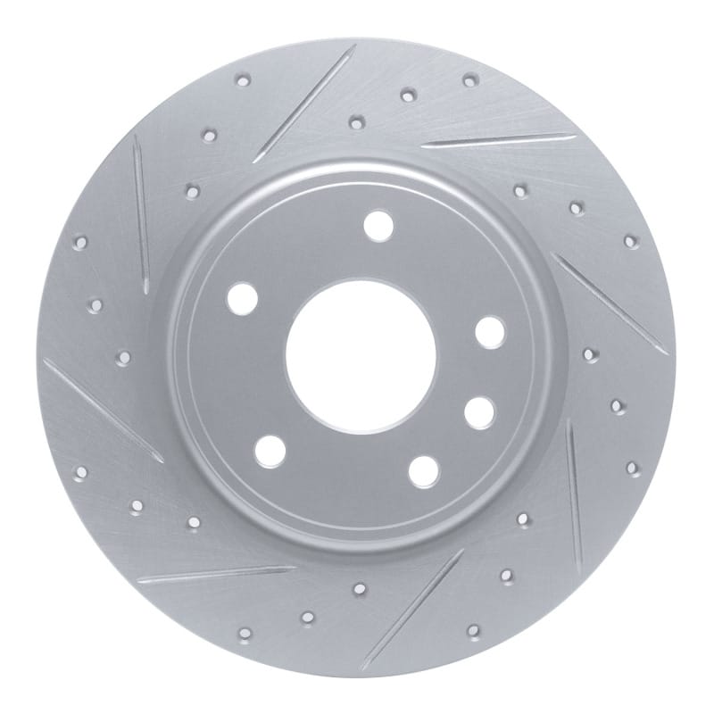 R1 17-25 Chrysler Grand Caravan Rear Left Drilled & Slotted Silver Brake Rotor