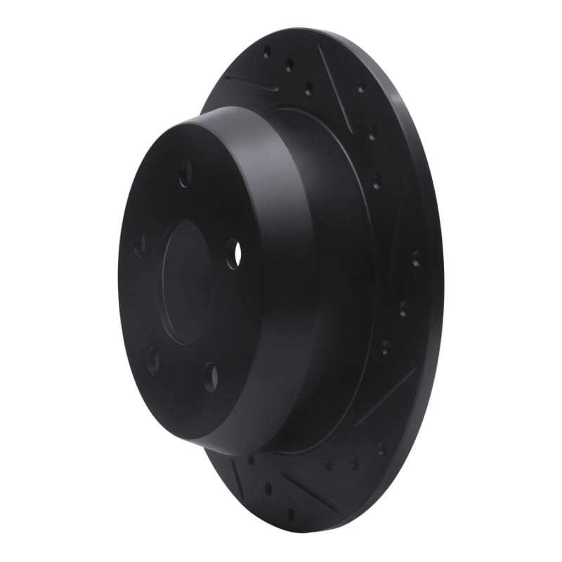 R1 99-04 Jeep Grand Cherokee Rear Right Drilled & Slotted Black Brake Rotor thumbnail 2