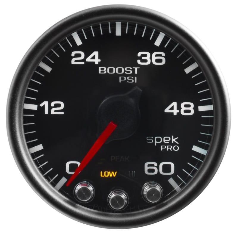 Autometer Spek-Pro Gauge Boost 2 1/16in 60psi Stepper Motor W/Peak & Warn Blk/Black thumbnail 3