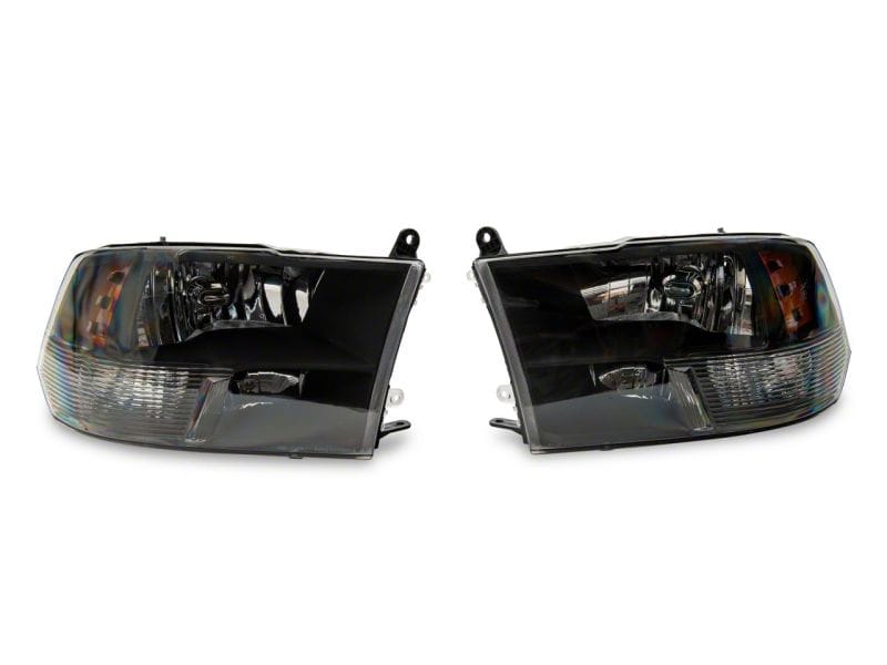 Raxiom 09-18 Dodge RAM 1500 Axial Series Euro Style Headlights w/ Dual Bulb Blk Housing (Clear Lens) thumbnail 2