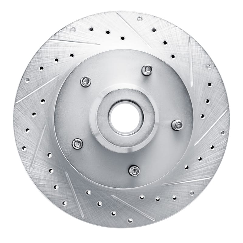 R1 94-02 Dodge B1500 Front Right Drilled & Slotted Silver Brake Rotor