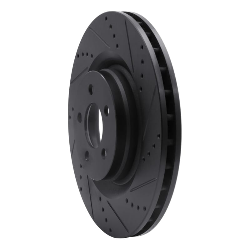 R1 05-23 Chrysler 300 Front Right Drilled & Slotted Black Brake Rotor - 633-39019R thumbnail 2