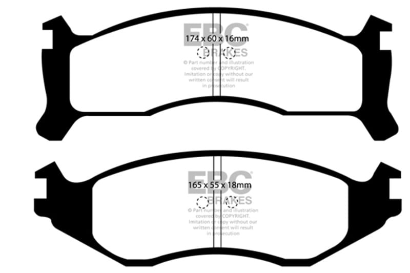 EBC 91-93 Chrysler Fifth Avenue 3.8 Ultimax2 Front Brake Pads thumbnail 3