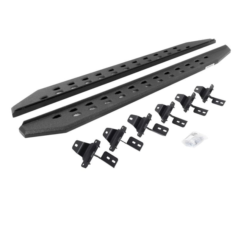 Go Rhino 18-22 Jeep Wrangler JLU 4DR RB20 Slim Running Boards Kit (Incl. Brackets) - Bedliner Coat