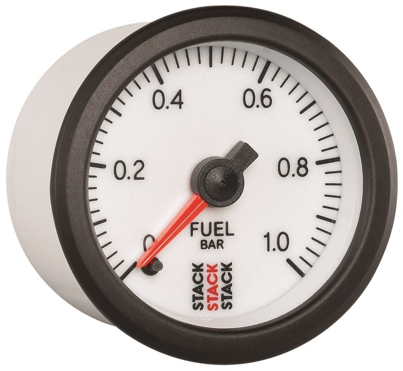 Autometer Stack 52mm 0-1 Bar M10 Male Pro Stepper Motor Fuel Pressure Gauge - White thumbnail 5