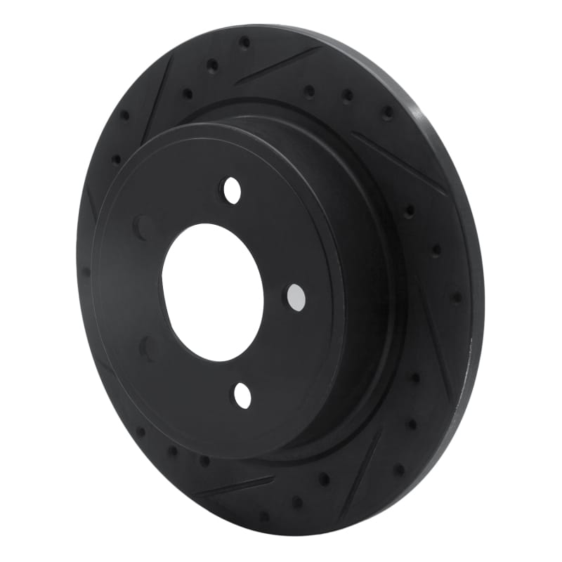 R1 04-08 Chrysler Pacifica Rear Left Drilled & Slotted Black Brake Rotor thumbnail 2