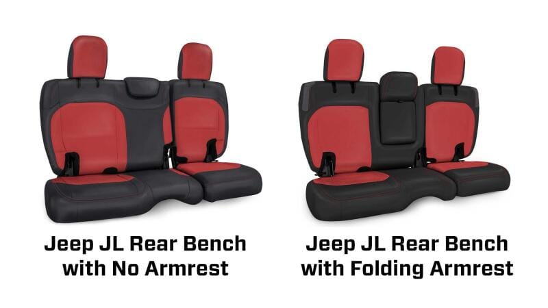 PRP 2018+ Jeep Wrangler JLU/4 door Rear Bench Cover with Leather Interior - Black/Grey