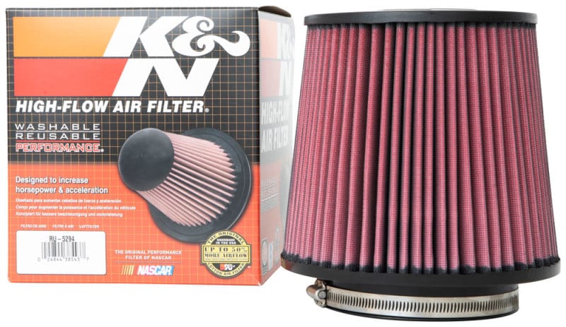 K&N Universal Clamp-On Air Filter 5in Flange ID x 8in Base OD x 6.625in Top OD x 8.625in Height thumbnail 3
