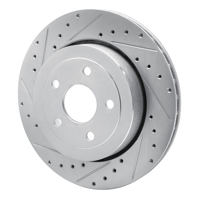 R1 06-10 Jeep Grand Cherokee Rear Left Drilled & Slotted Silver Brake Rotor thumbnail 2