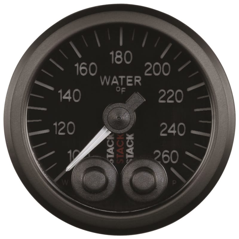 Autometer Stack Pro Control 52mm 100-260 deg F Water Temp Gauge - Black (1/8in NPTF Male) thumbnail 2