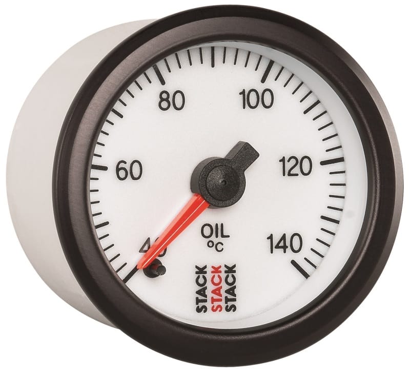Autometer Stack 52mm 40-140 Deg C 1/8in NPTF Male Pro Stepper Motor Oil Temp Gauge - White thumbnail 5