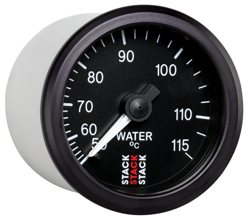 Autometer Stack Instruments 52mm 50-115 Celsius 3/8 BSPT (M) Mechanical Water Temp Gauge - Black thumbnail 4