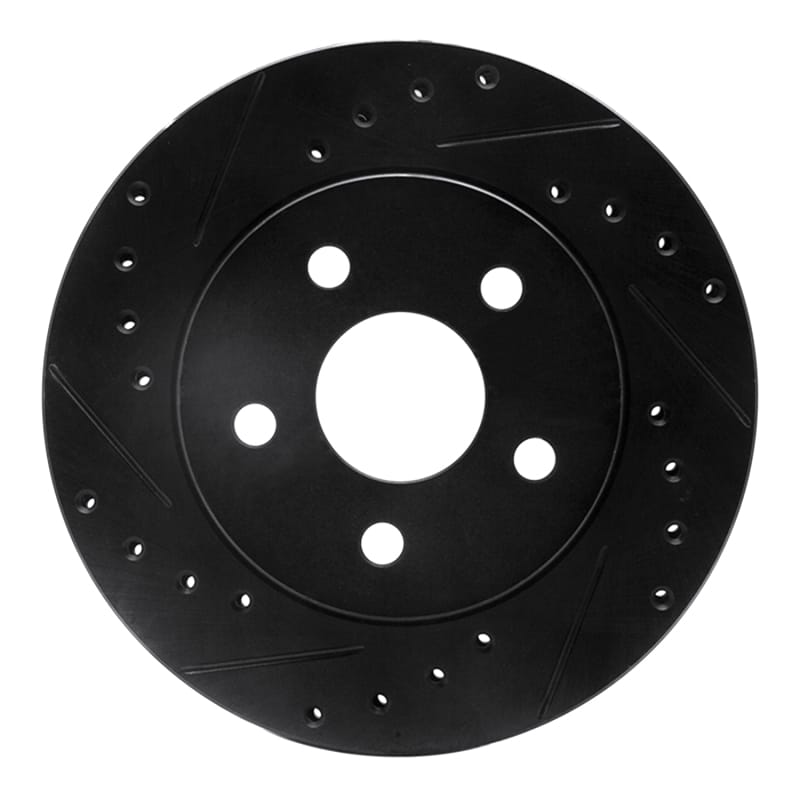 R1 91-92 Dodge Monaco Front Left Drilled & Slotted Black Brake Rotor