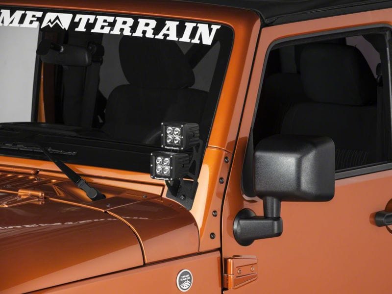 Raxiom 07-18 Jeep Wrangler JK Windshield Mounted Dual Light Brackets thumbnail 2