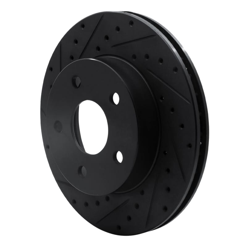 R1 99-04 Jeep Grand Cherokee Front Left Drilled & Slotted Black Brake Rotor thumbnail 2