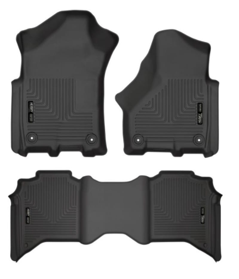 Husky Liners 19-21 Ram 2500/3500 Crew Cab Weatherbeater Black Front & 2nd Seat Floor Liners thumbnail 2