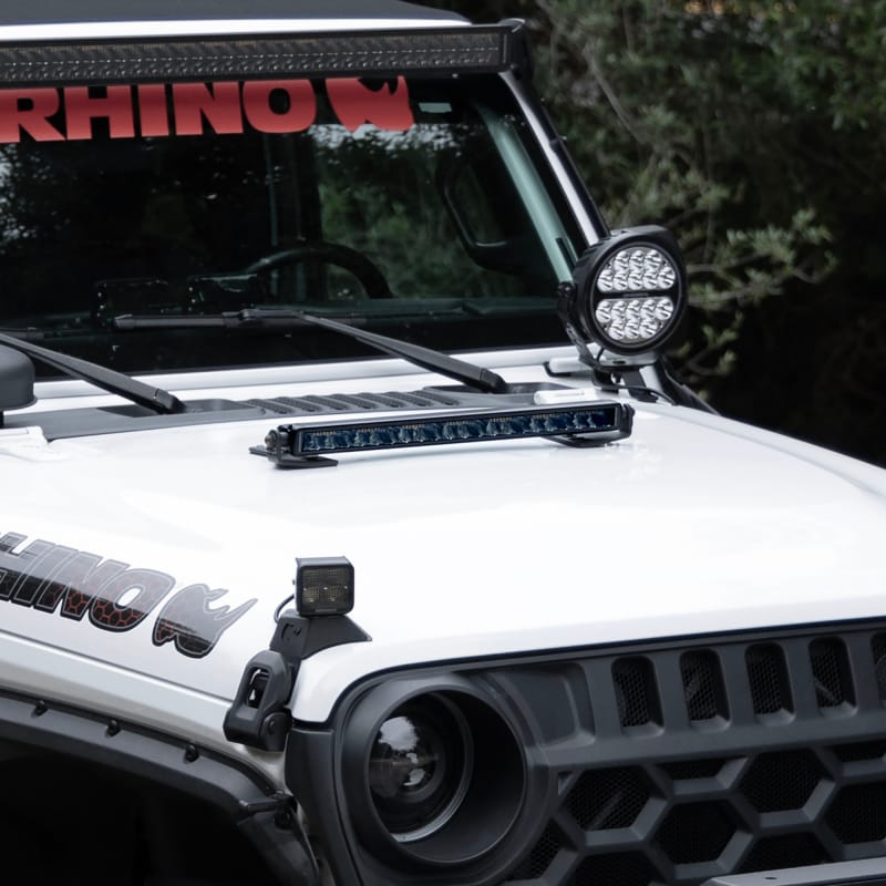 Go Rhino Xplor Blackout Combo Series Sgl Row LED Light Bar w/Amber (Side/Track Mount) 31.5in. - Blk thumbnail 5