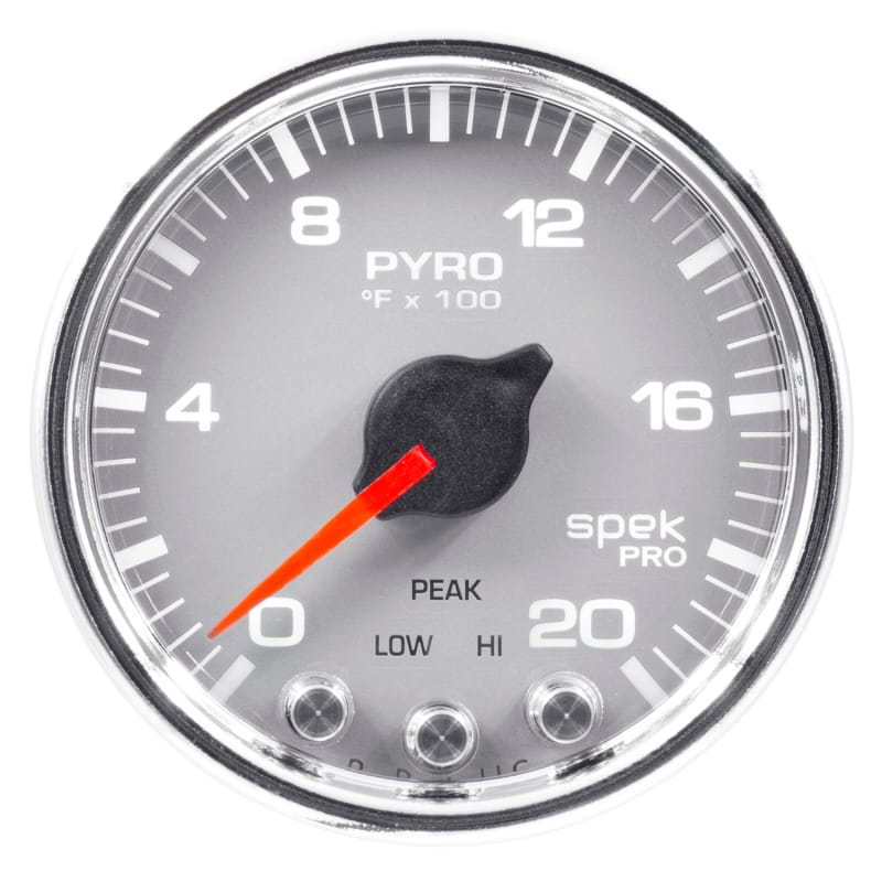 Autometer Spek-Pro Gauge Pyro. (Egt) 2 1/16in 2000f Stepper Motor W/Peak & Warn Slvr/Chrm - P31021 thumbnail 5