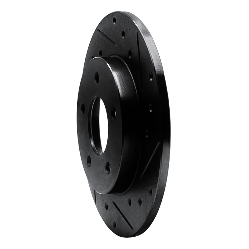 R1 88-92 Dodge Monaco Rear Right Drilled & Slotted Black Brake Rotor thumbnail 2