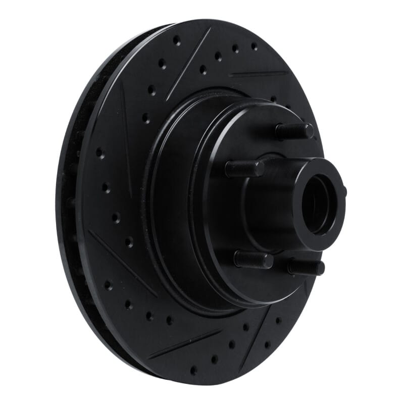 R1 74-84 Chrysler Imperial Front Left Drilled & Slotted Black Brake Rotor thumbnail 2