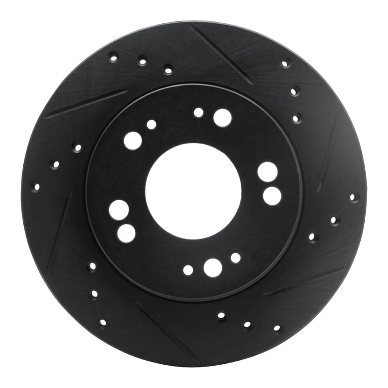 R1 90-05 Chrysler SEBRING Front Right Drilled & Slotted Black Brake Rotor