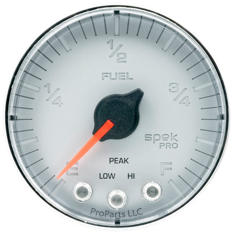 Autometer Spek-Pro Gauge Fuel Level 2 1/16in 0-270 Programmable Slvr/Chrm - P312218 thumbnail 2