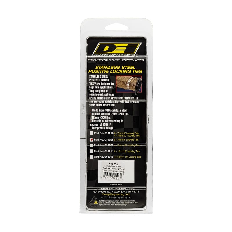 DEI Stainless Steel Positive Locking Tie 1/4in (7mm) x 9in - 8 per pack thumbnail 3