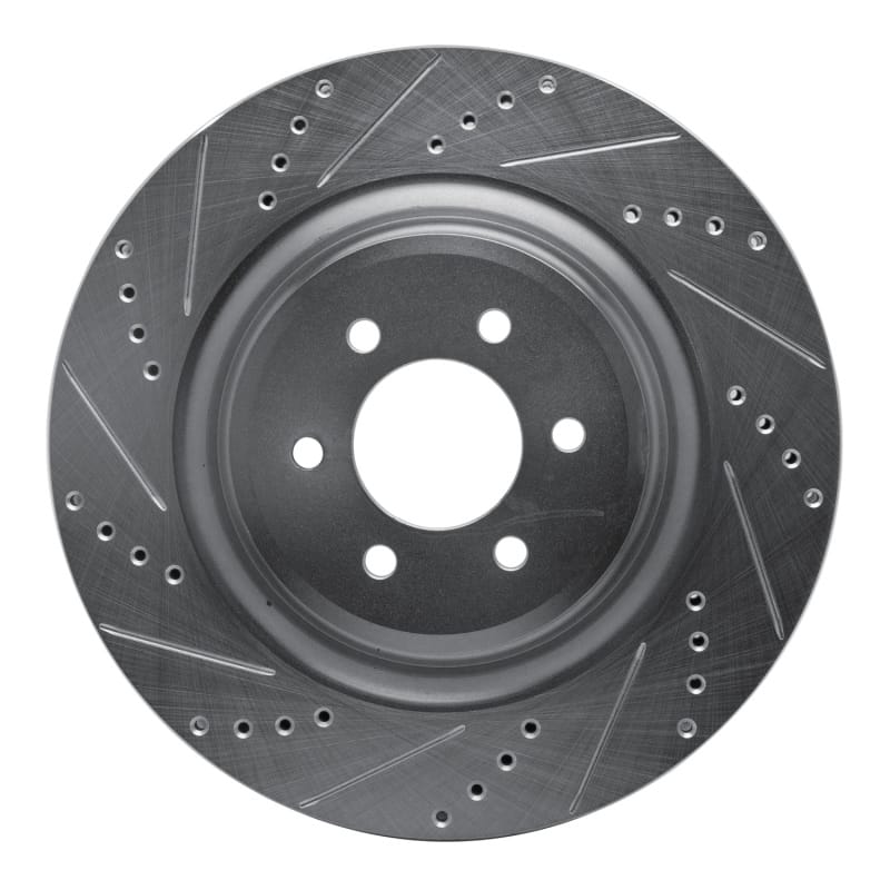 R1 03-17 Dodge Viper Rear Left Drilled & Slotted Silver Brake Rotor