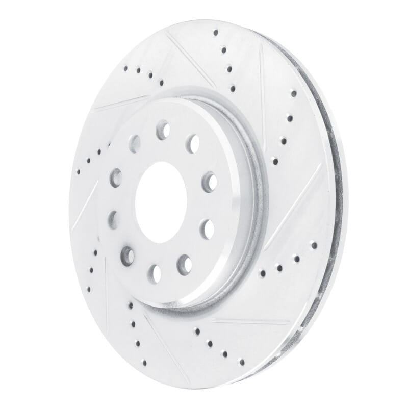 R1 22-25 Jeep Grand Cherokee Front Right Drilled & Slotted Silver Brake Rotor thumbnail 2