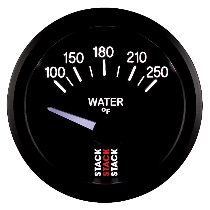 Autometer Stack 52mm 100-250 Deg F 1/8in NPTF Electric Water Temp Gauge - Black thumbnail 4