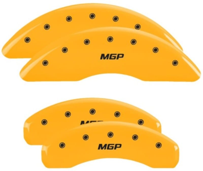 MGP 4 Caliper Covers Engraved Front & Rear 2019+ Ram 1500 Yellow Finish Silver MGP Logo thumbnail 2
