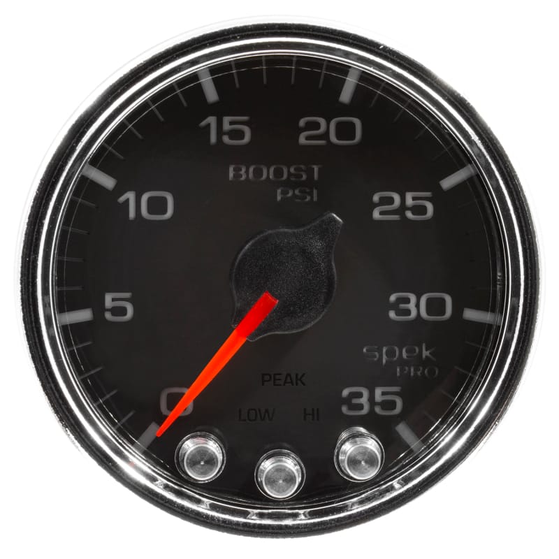 Autometer Spek-Pro Gauge Boost 2 1/16in 35psi Stepper Motor W/Peak & Warn Black/Chrome thumbnail 2
