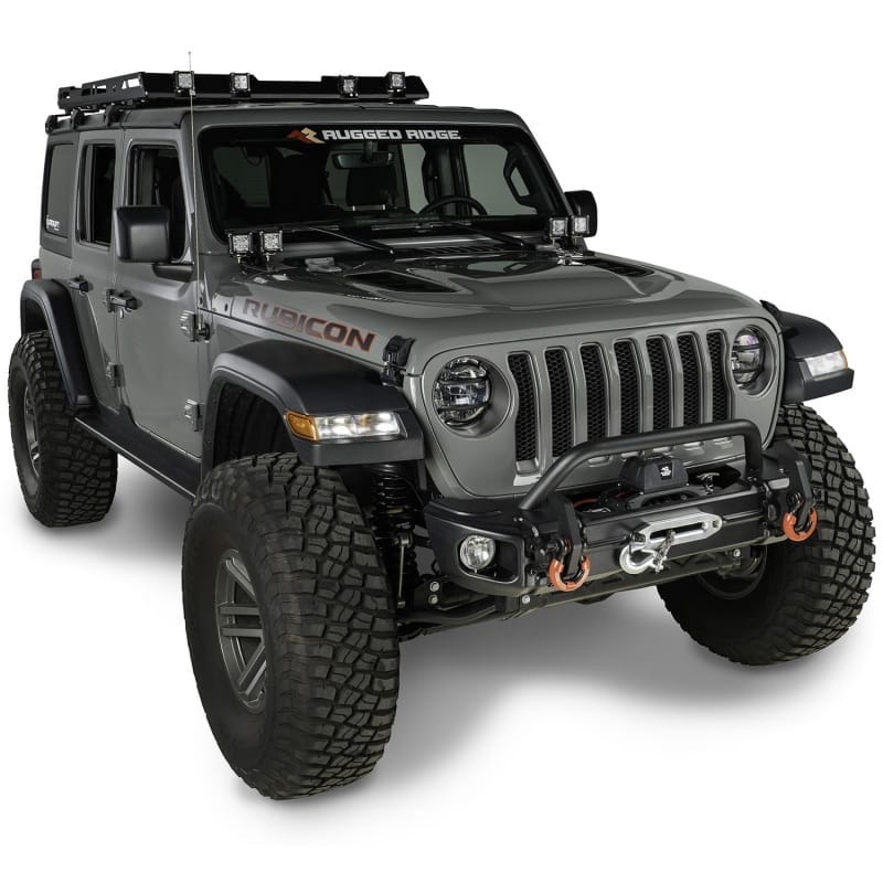 Rugged Ridge 18-20 Jeep Wrangler JL/JT Arcus Front Bumper Set w/ Overrider thumbnail 2