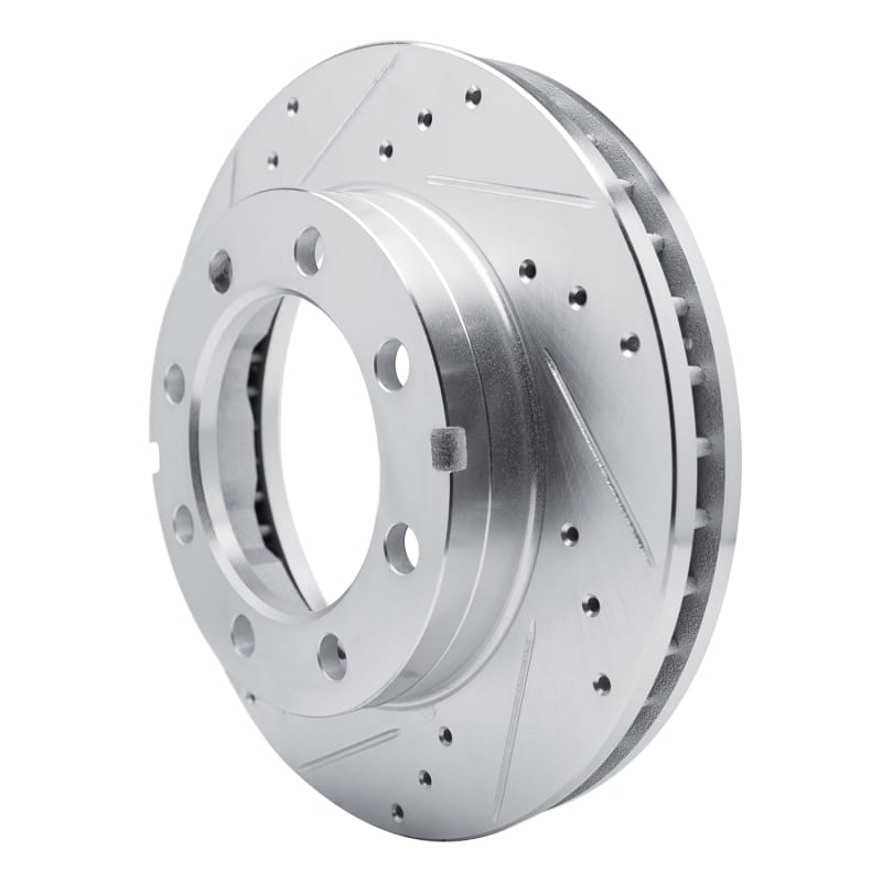 R1 77-93 Chevrolet K30 Front Left Drilled & Slotted Silver Brake Rotor thumbnail 2