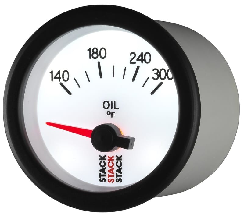 Autometer Stack 52mm 140-300 Deg F 1/8in NPTF Electric Oil Temp Gauge - White thumbnail 3