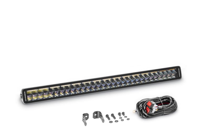 Go Rhino Xplor Blackout Combo Series Dbl Row LED Light Bar w/Amber (Side/Track Mount) 32in. - Blk thumbnail 2