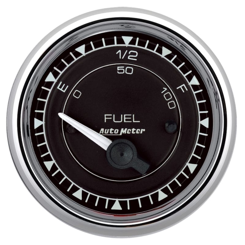 AutoMeter Chrono 2-1/16in 0E 0-90 Ohm Electric Fuel Level Gauge - Chrome