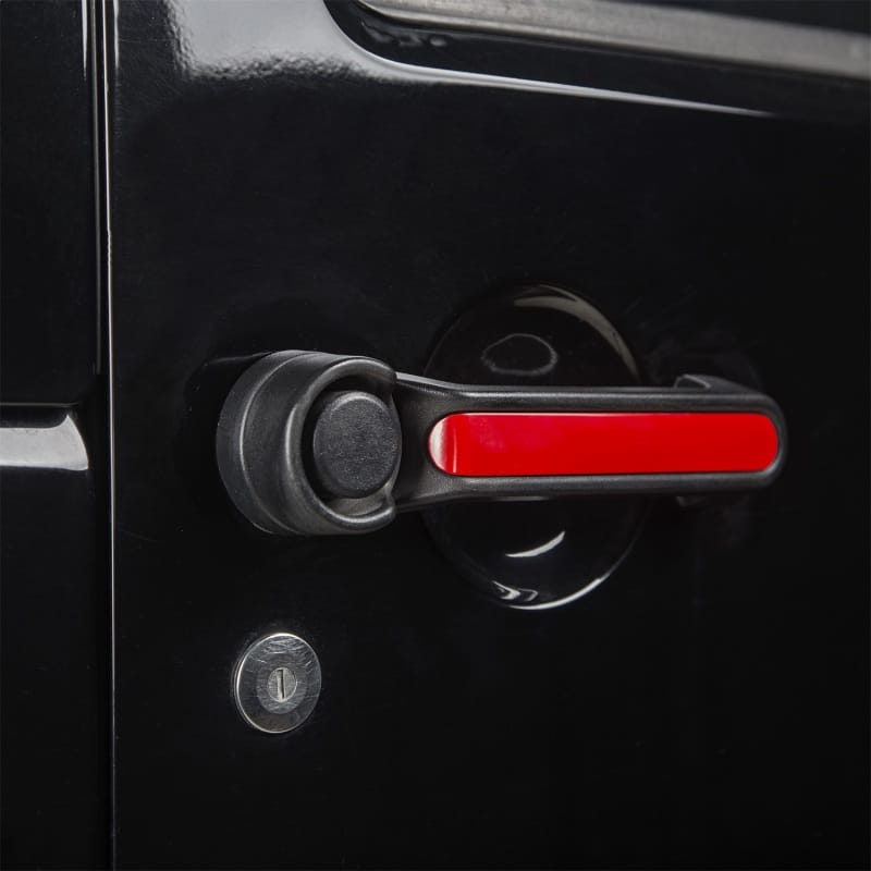 Rugged Ridge Door Handle Inserts Red 07-18 Jeep Wrangler JK 4Door thumbnail 3